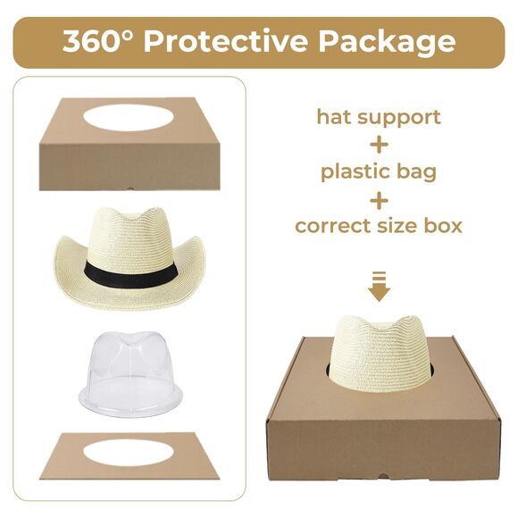 7341 Straw Cowboy Hat For Men Women Western Cowgirl Hats With Shapeable Wide - Picture 5 of 6